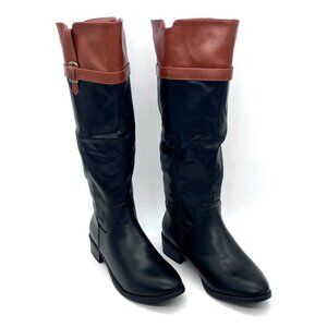 Rampage Ram-Ianna Knee-High Womens Boots Size 8.5M Black & Cognac Style WR8012